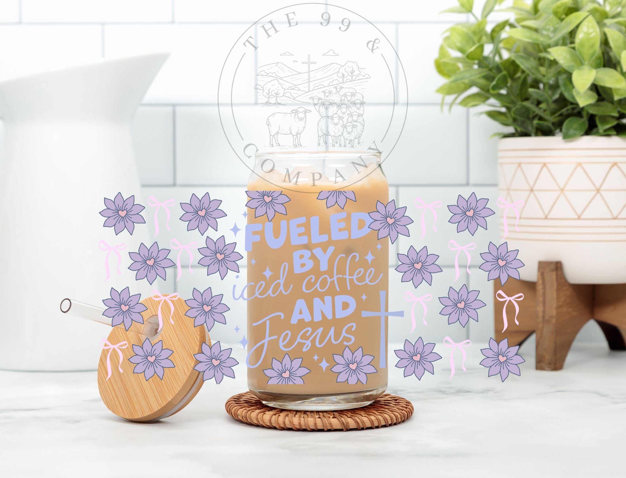 16 oz Libbey Glass Cup – Fueled by Iced Coffee and Jesus