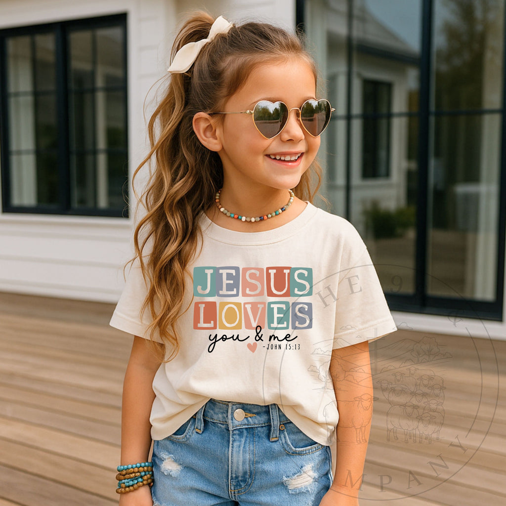Jesus Loves You and Me Girls Tee