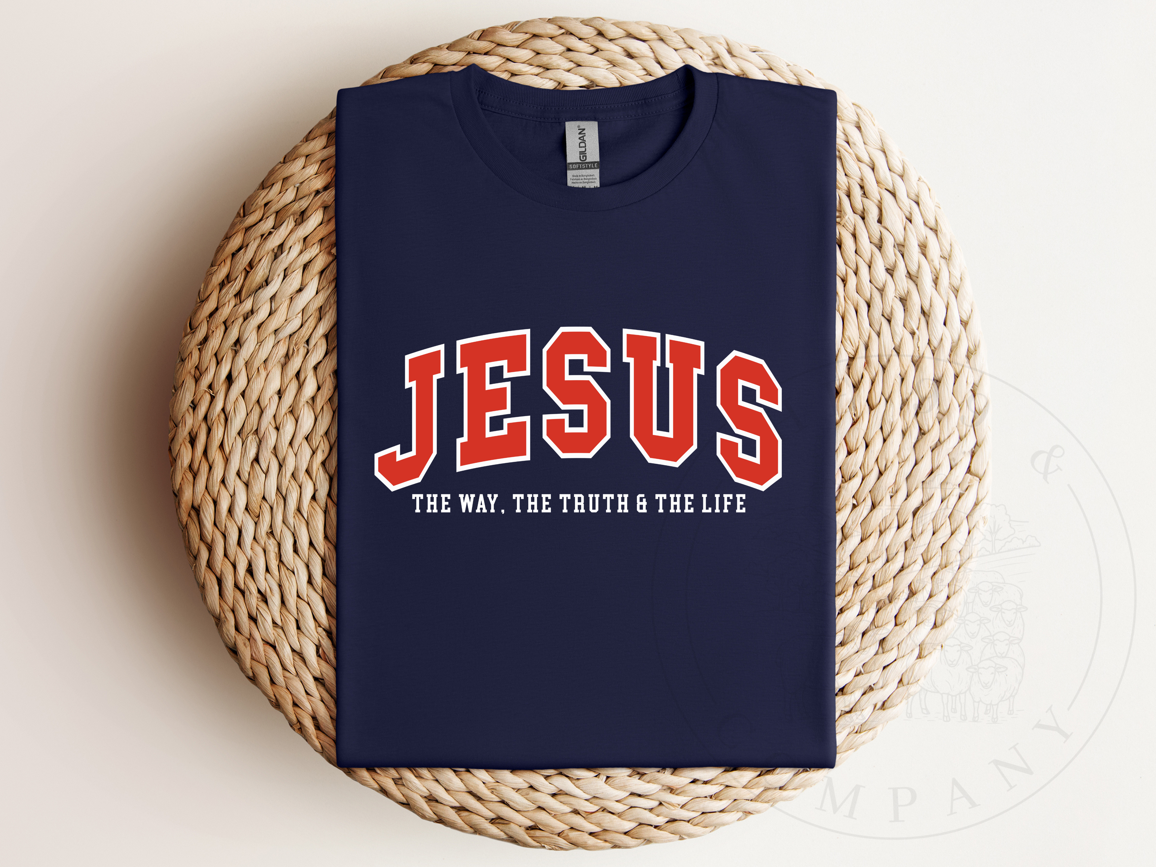 JESUS The Way The Truth & The Life Retro 90’s Collegiate Style Tee