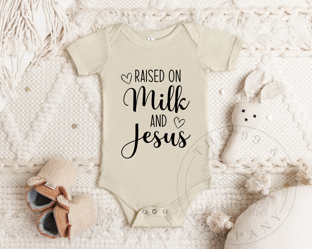 Raised on Milk & Jesus Baby Onesie